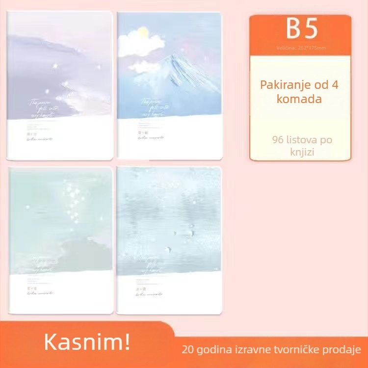 A5 blok-notes s mekanim PVC omotom, papir od slame, ljepilo povez, Instagram stil