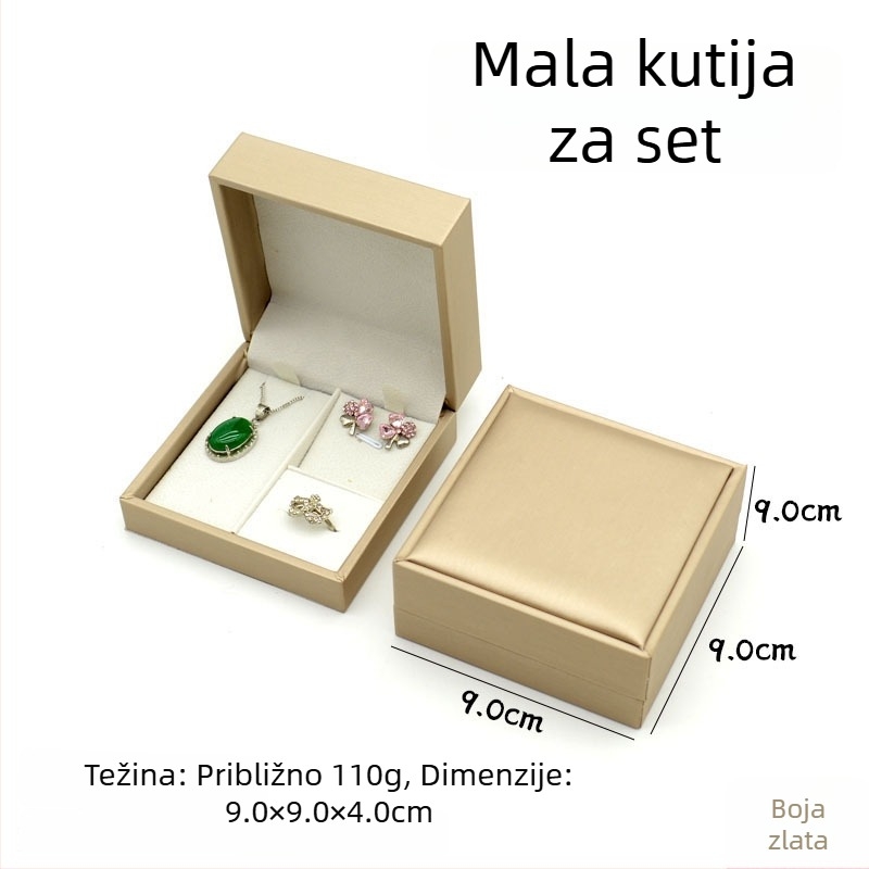 Kutija za nakit od brušene PU kože, za prstene, lančiće, naušnice, narukvice i privjeske