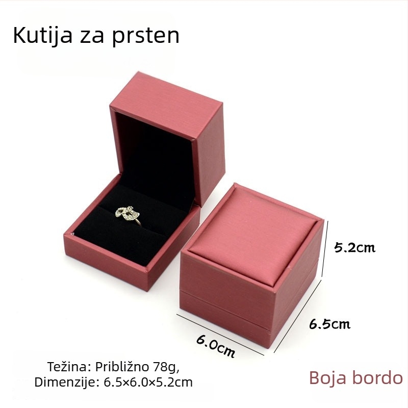 Kutija za nakit od brušene PU kože, za prstene, lančiće, naušnice, narukvice i privjeske