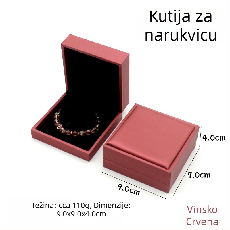 Kutija za nakit od brušene PU kože, za prstene, lančiće, naušnice, narukvice i privjeske