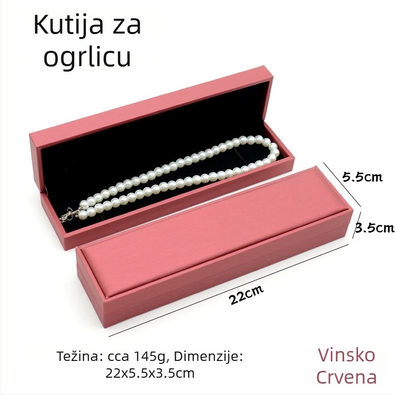 Kutija za nakit od brušene PU kože, za prstene, lančiće, naušnice, narukvice i privjeske