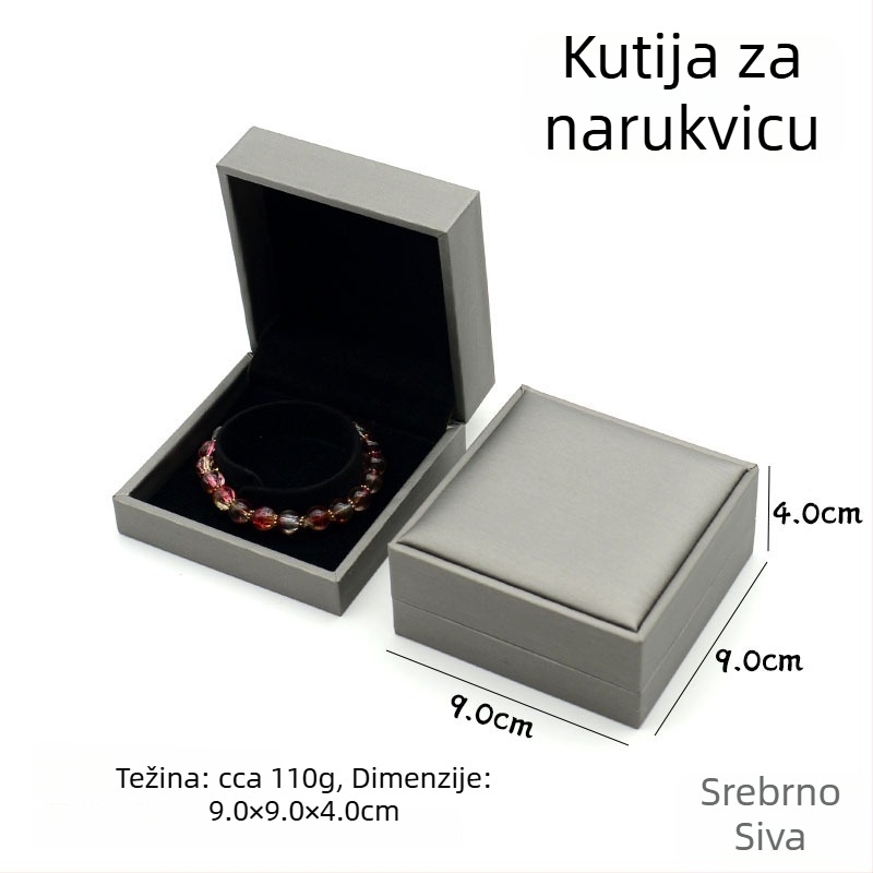 Kutija za nakit od brušene PU kože, za prstene, lančiće, naušnice, narukvice i privjeske