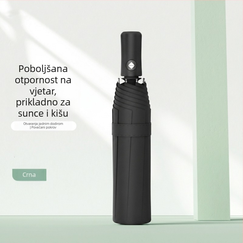 Automatska sunčana kišobran s 60 rebara, povećani i jači, UV zaštita, dvostruka upotreba za sunce i kišu, prilagodljiv