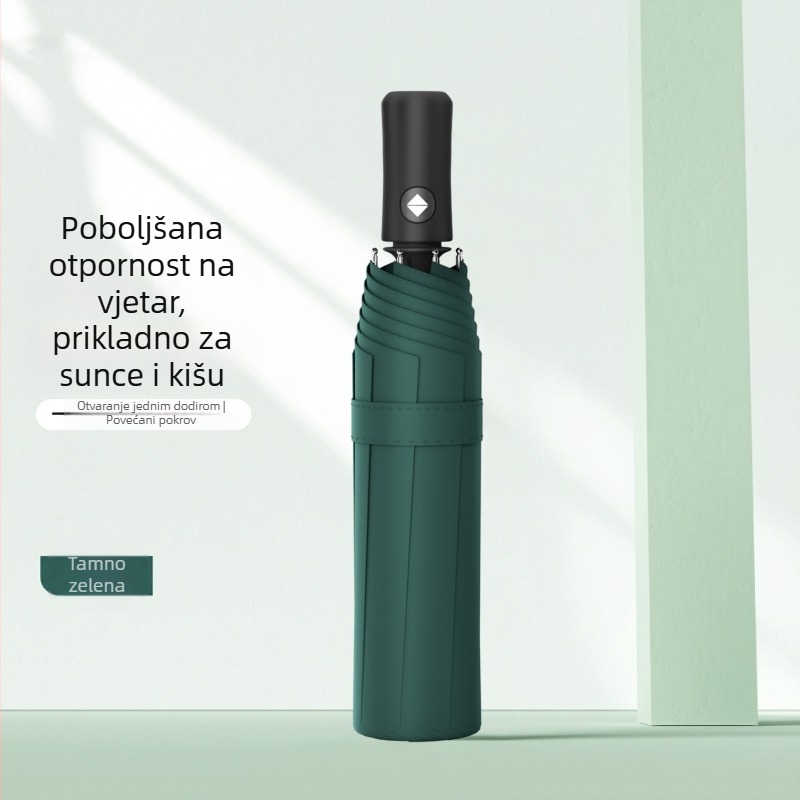 Automatska sunčana kišobran s 60 rebara, povećani i jači, UV zaštita, dvostruka upotreba za sunce i kišu, prilagodljiv