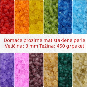 3 mm matne prozirne staklene perle rižinog oblika za DIY, slobodne perle za narukvicu, cvjetna igla za kosu, dodatak s resama, 450 g pakiranje
