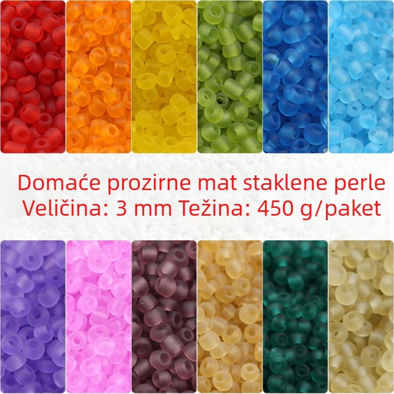 3 mm matne prozirne staklene perle rižinog oblika za DIY, slobodne perle za narukvicu, cvjetna igla za kosu, dodatak s resama, 450 g pakiranje
