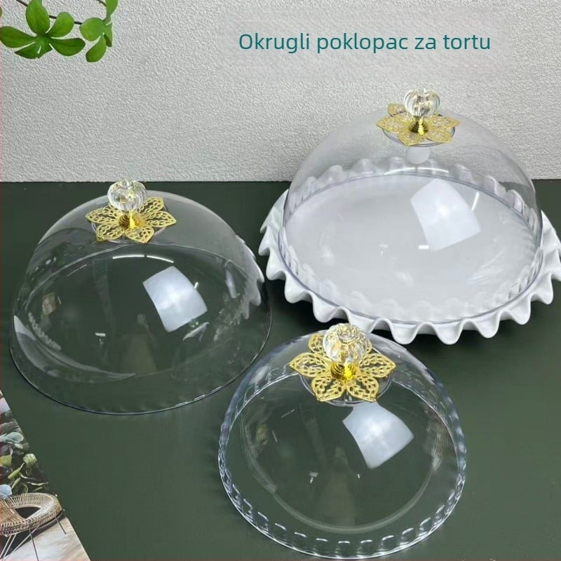 PS prozirni poklopac za tortu — višefunkcionalni plastični poklopac za kruh i hranu, zaštita od prašine