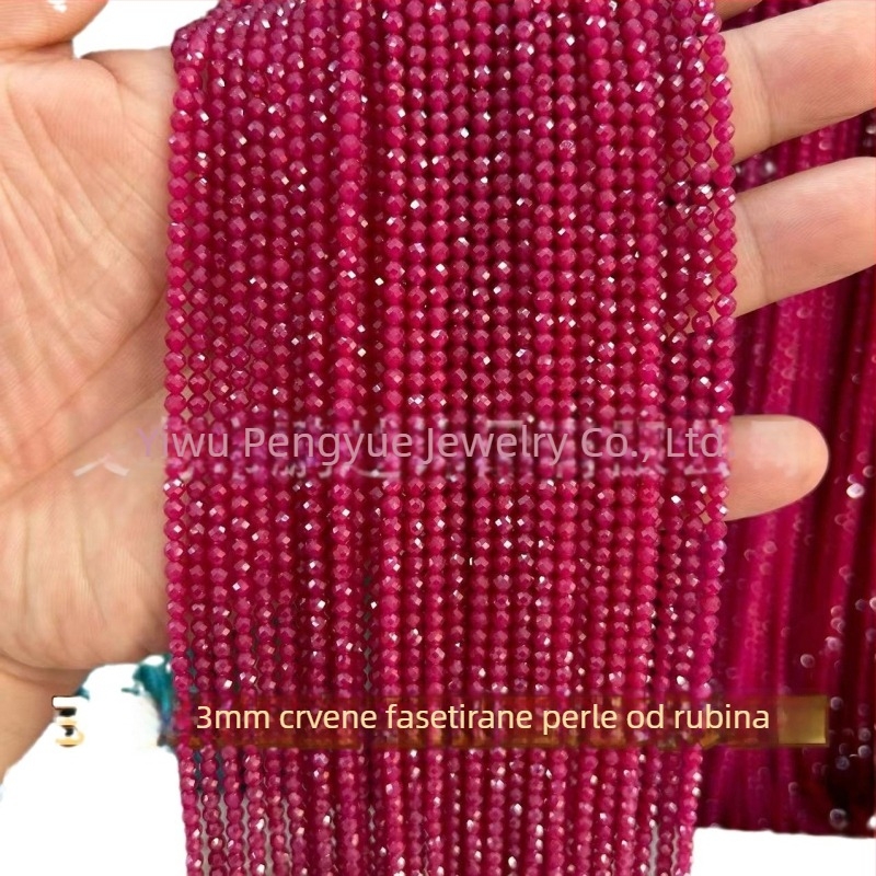 8 mm crvene korund kuglice, umjetni rubin, fasetirana površina, abakus kuglice, slobodni poluproizvodi za DIY nakit