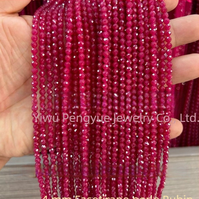 8 mm crvene korund kuglice, umjetni rubin, fasetirana površina, abakus kuglice, slobodni poluproizvodi za DIY nakit