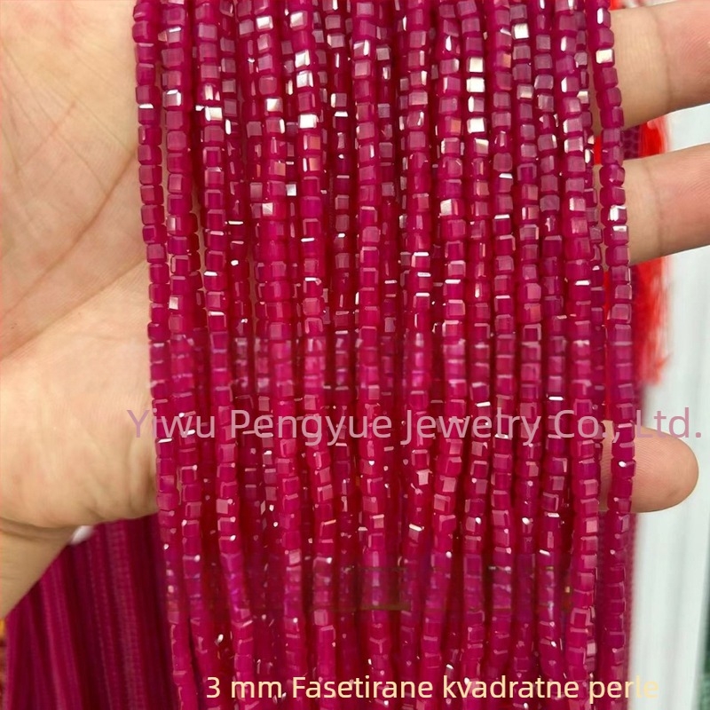 8 mm crvene korund kuglice, umjetni rubin, fasetirana površina, abakus kuglice, slobodni poluproizvodi za DIY nakit