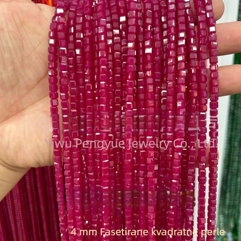8 mm crvene korund kuglice, umjetni rubin, fasetirana površina, abakus kuglice, slobodni poluproizvodi za DIY nakit