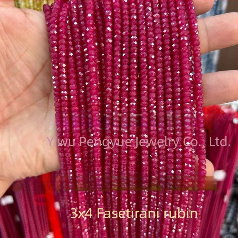 8 mm crvene korund kuglice, umjetni rubin, fasetirana površina, abakus kuglice, slobodni poluproizvodi za DIY nakit