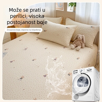 Debeli dvostruki sloj gaze plahta za jednodjelni krevet s jastučnicom, A-kategorija za majčinstvo i bebinu upotrebu, naborana gaze s cvjetnim uzorkom, trodjelni set