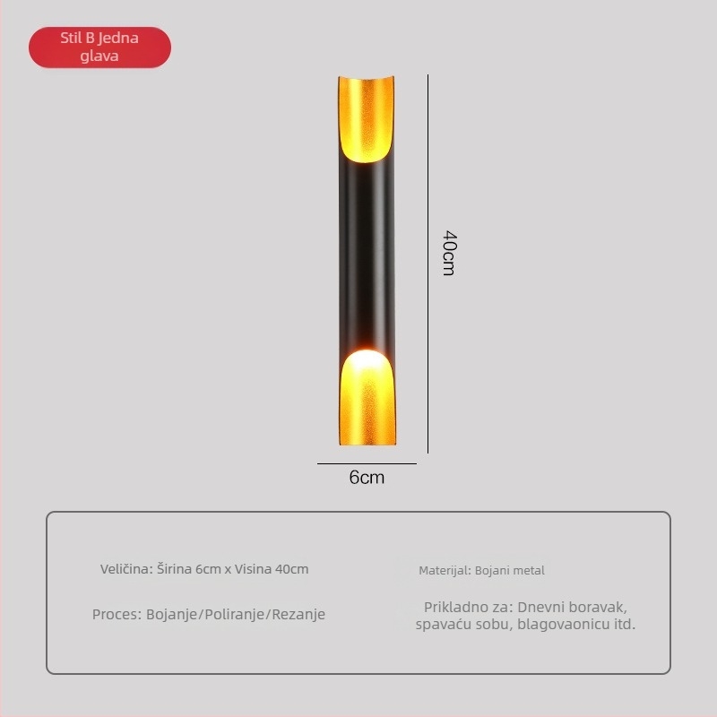 Nordijska zidna svjetiljka za spavaću sobu i dnevni boravak - aluminijska LED svjetiljka