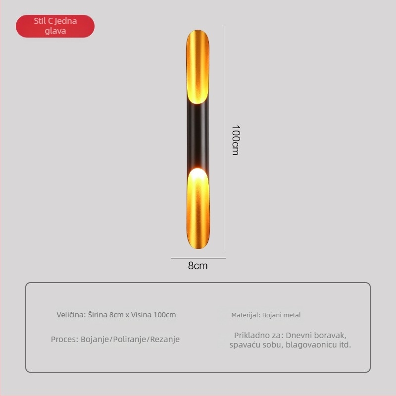 Nordijska zidna svjetiljka za spavaću sobu i dnevni boravak - aluminijska LED svjetiljka