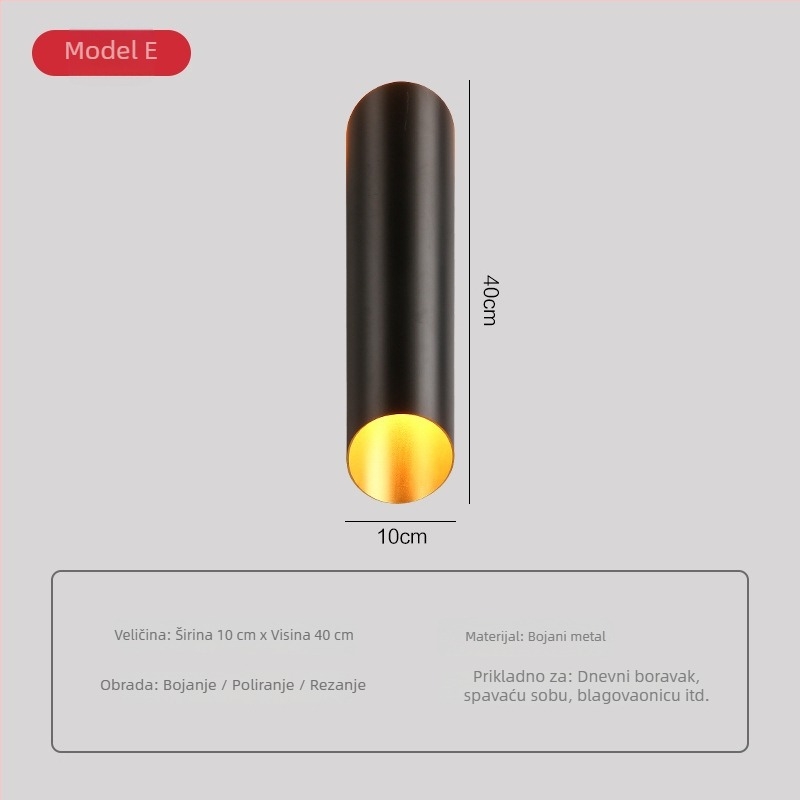 Nordijska zidna svjetiljka za spavaću sobu i dnevni boravak - aluminijska LED svjetiljka