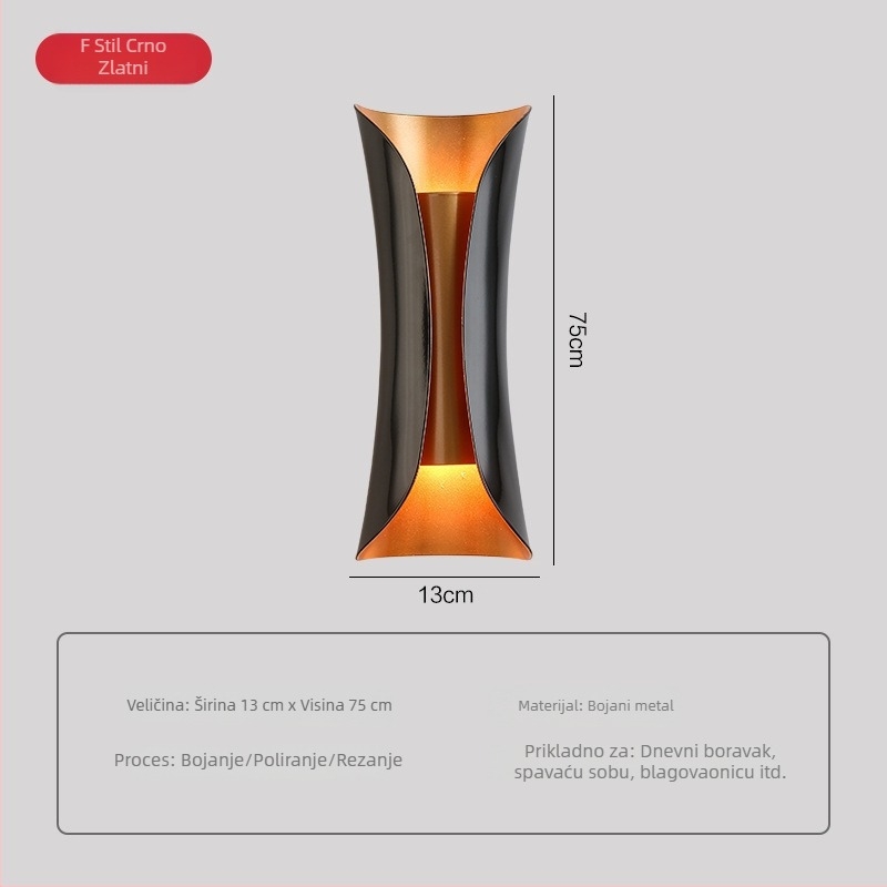 Nordijska zidna svjetiljka za spavaću sobu i dnevni boravak - aluminijska LED svjetiljka