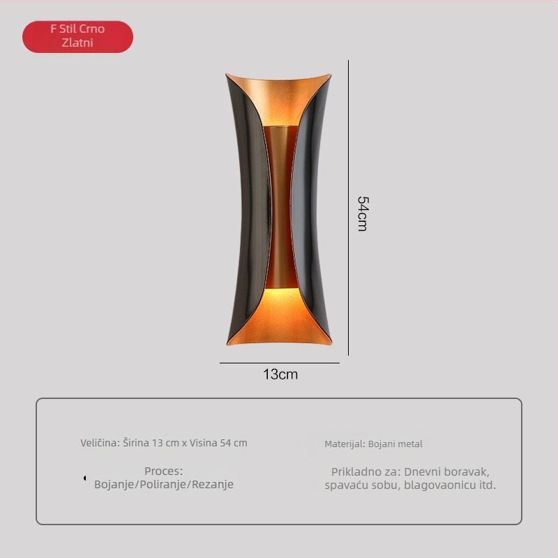 Nordijska zidna svjetiljka za spavaću sobu i dnevni boravak - aluminijska LED svjetiljka