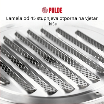 Crni lakirani nehrđajući čelik – ventilacijski poklopac s ispušnim poklopcem, okrugla rešetka, lamelne žaluzije, dišući poklopac
