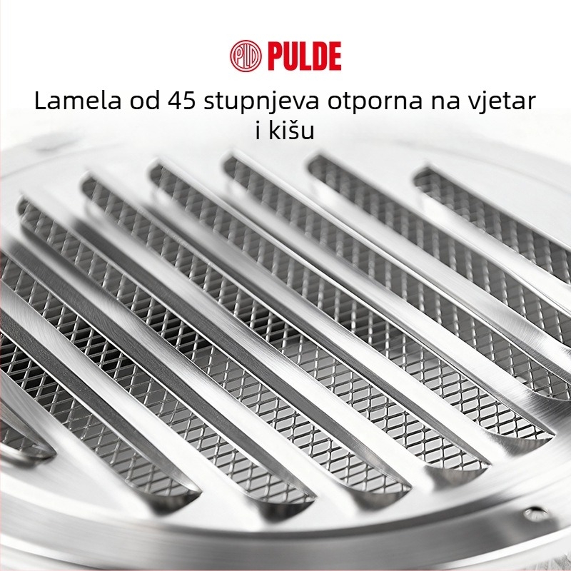 Crni lakirani nehrđajući čelik – ventilacijski poklopac s ispušnim poklopcem, okrugla rešetka, lamelne žaluzije, dišući poklopac