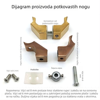 Aksesorij ručke za vrata trgovine od nehrđajućeg čelika, kvadratni cijev, klizna vrata, završna obrada brušena