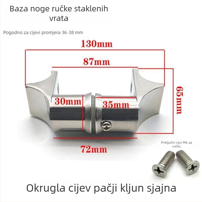 Aksesorij ručke za vrata trgovine od nehrđajućeg čelika, kvadratni cijev, klizna vrata, završna obrada brušena