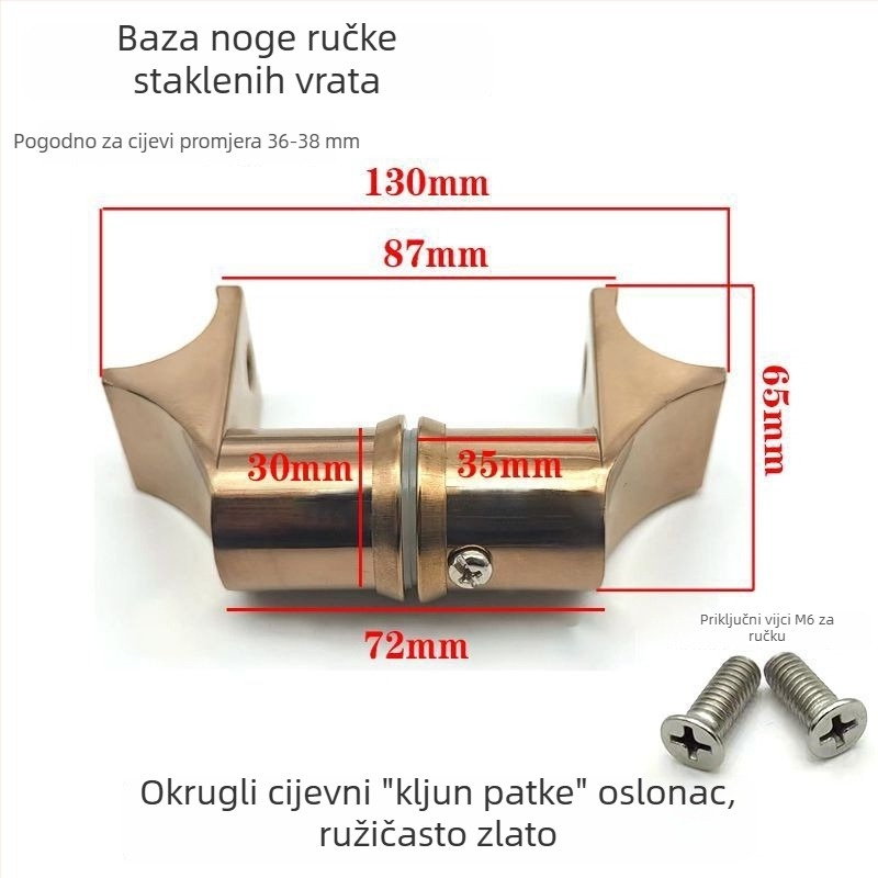 Aksesorij ručke za vrata trgovine od nehrđajućeg čelika, kvadratni cijev, klizna vrata, završna obrada brušena