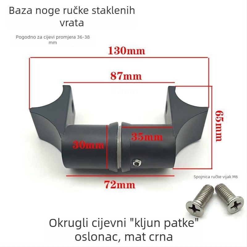 Aksesorij ručke za vrata trgovine od nehrđajućeg čelika, kvadratni cijev, klizna vrata, završna obrada brušena