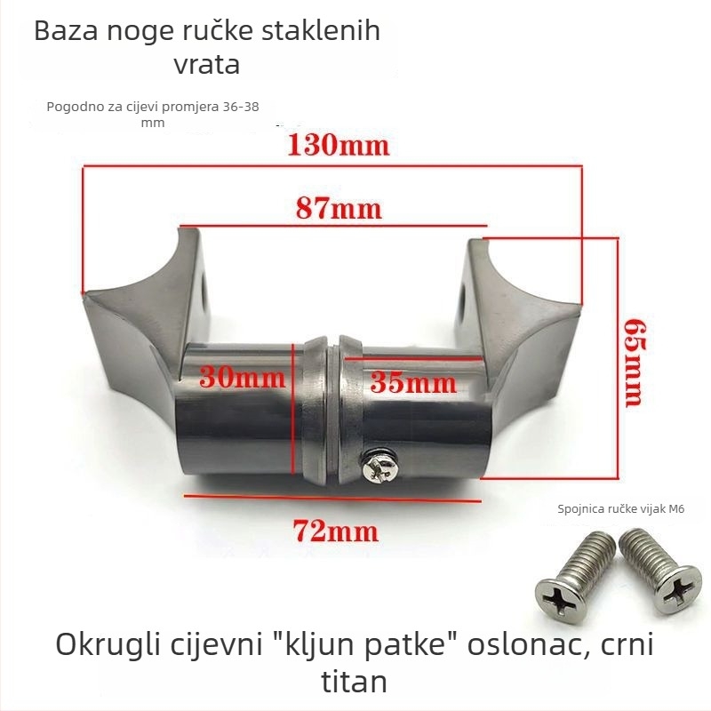 Aksesorij ručke za vrata trgovine od nehrđajućeg čelika, kvadratni cijev, klizna vrata, završna obrada brušena