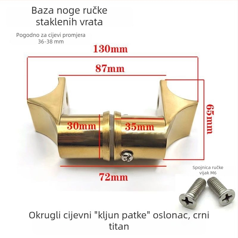 Aksesorij ručke za vrata trgovine od nehrđajućeg čelika, kvadratni cijev, klizna vrata, završna obrada brušena