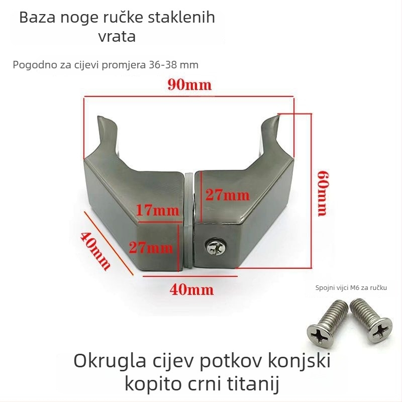 Aksesorij ručke za vrata trgovine od nehrđajućeg čelika, kvadratni cijev, klizna vrata, završna obrada brušena