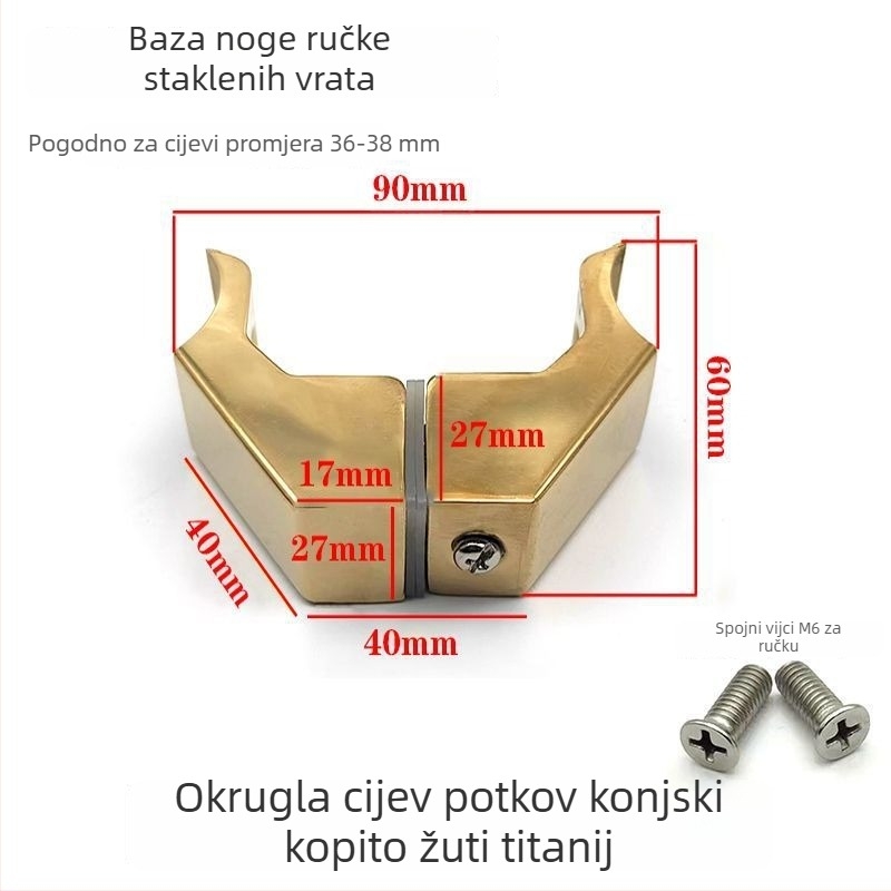 Aksesorij ručke za vrata trgovine od nehrđajućeg čelika, kvadratni cijev, klizna vrata, završna obrada brušena