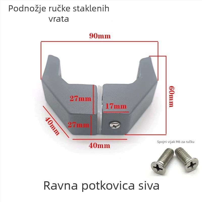 Aksesorij ručke za vrata trgovine od nehrđajućeg čelika, kvadratni cijev, klizna vrata, završna obrada brušena