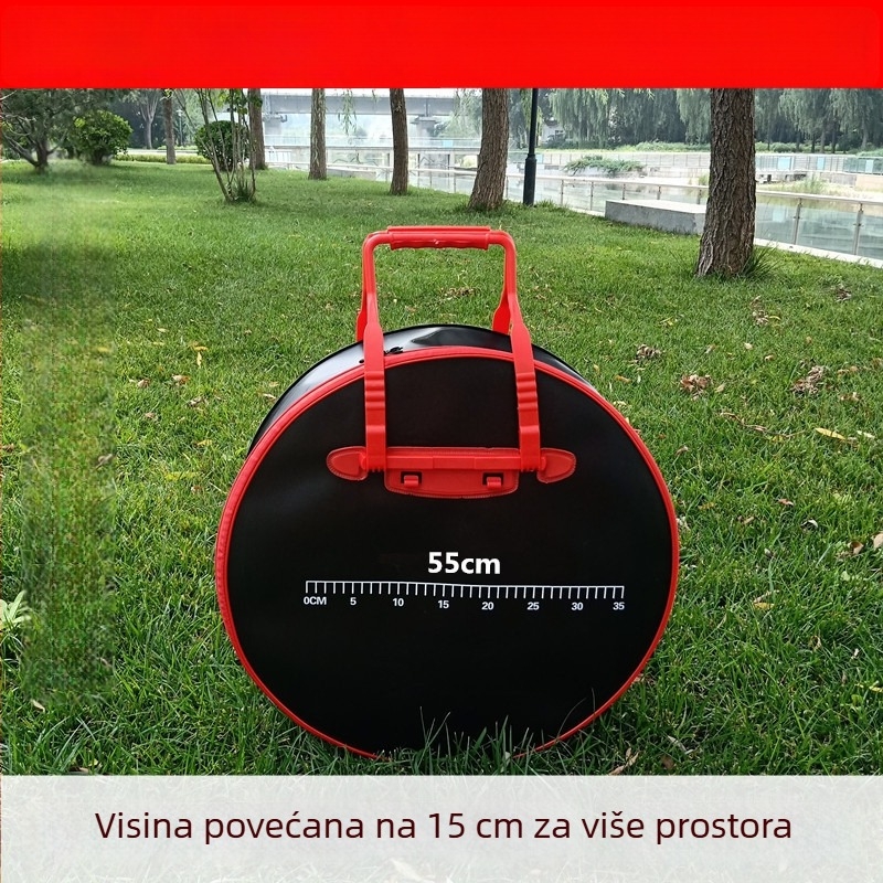 55 cm okrugla sklopiva torba za ribolovnu opremu, vodootporna i otporna na habanje