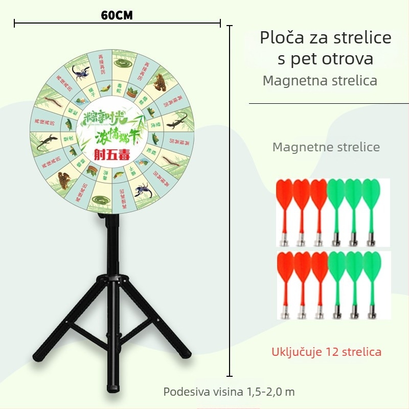 Magnetsko kolo za darts za gađanje pet otrova, Dragon Boat Festival rekvizit za igru, Srećkasto kolo, Teambuilding