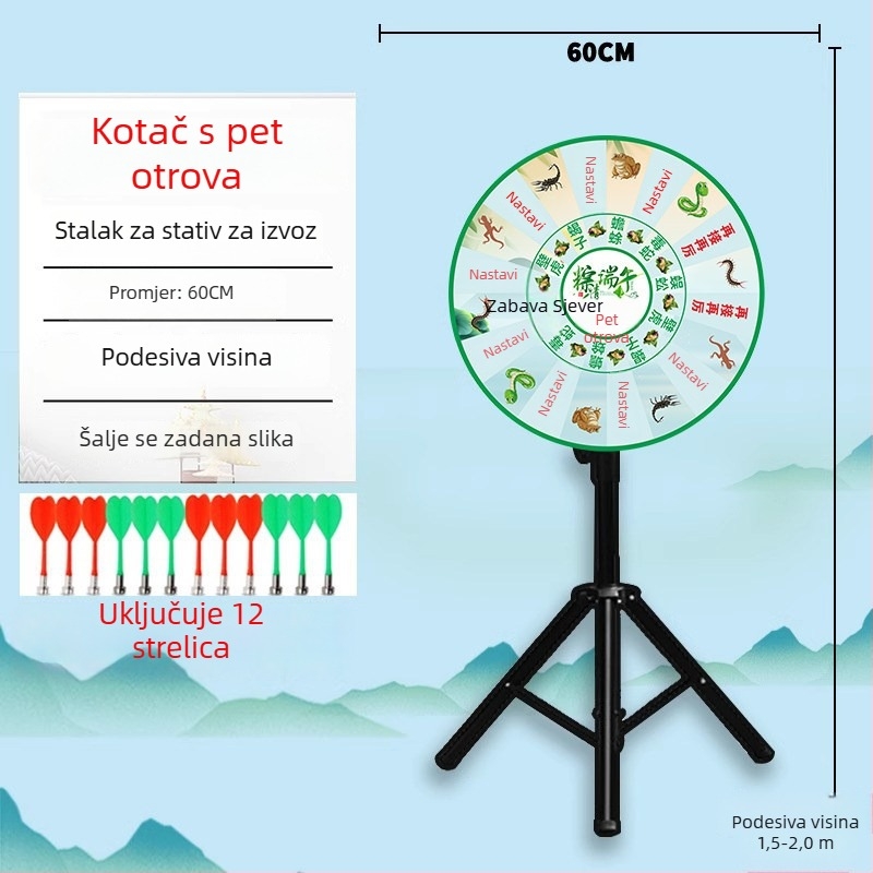 Magnetsko kolo za darts za gađanje pet otrova, Dragon Boat Festival rekvizit za igru, Srećkasto kolo, Teambuilding