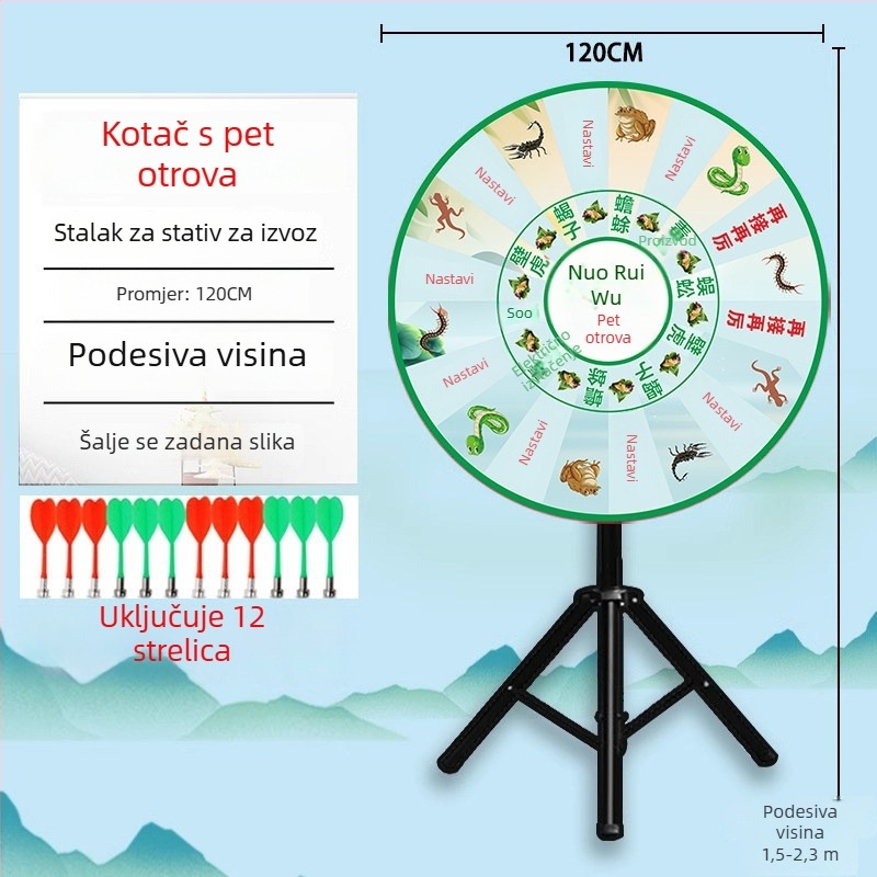 Magnetsko kolo za darts za gađanje pet otrova, Dragon Boat Festival rekvizit za igru, Srećkasto kolo, Teambuilding