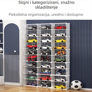 Četverostruki metalni stalak za pohranu dječjih automobila, stalak za izlaganje u dnevnom boravku