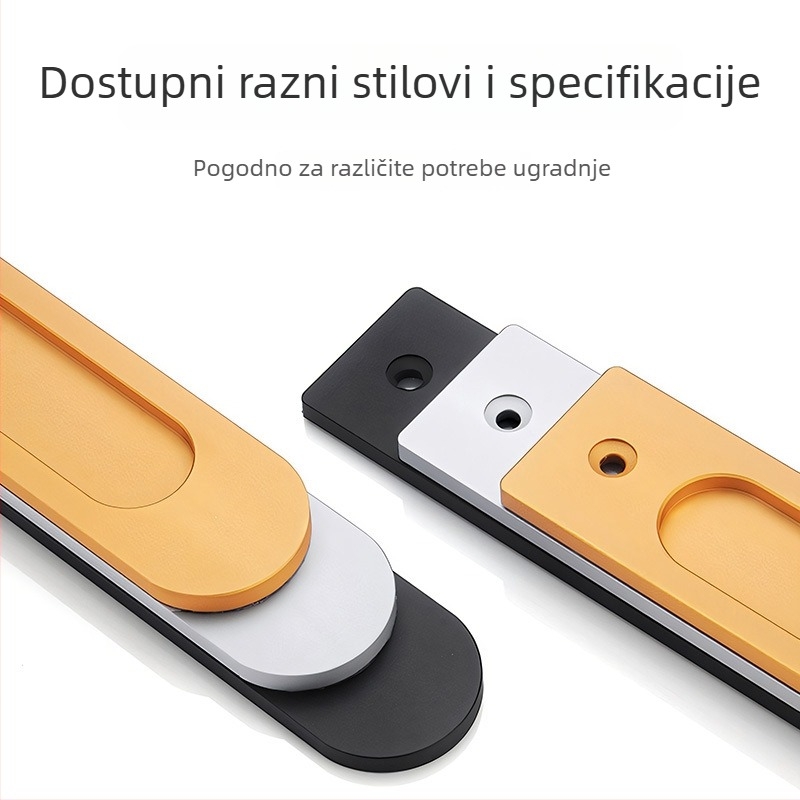 Ručka od aluminijskog legura za klizna vrata od stakla – ultra-tanka, skrivena ručka za garderobe i balkone (bez bušenja, bez utora)