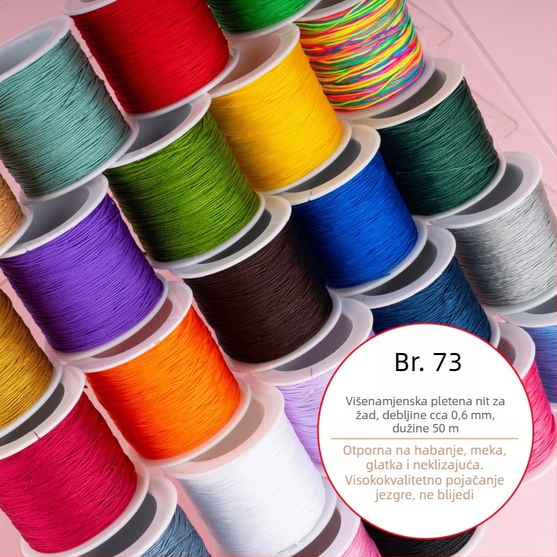 No. 73 Jade niti — posebna pletena nit za perle, otporna na habanje, tanka nit za DIY jade perle