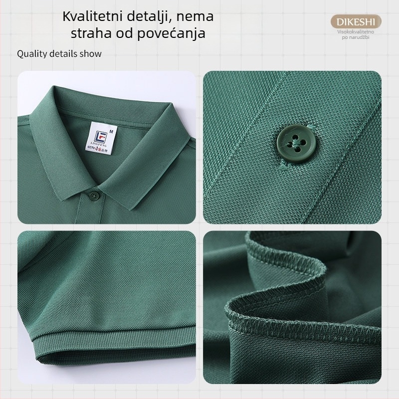 Prilagođena polo majica od ice silk za muškarce — kratkih rukava radna odjeća s logom, brzo sušeća ljetna majica