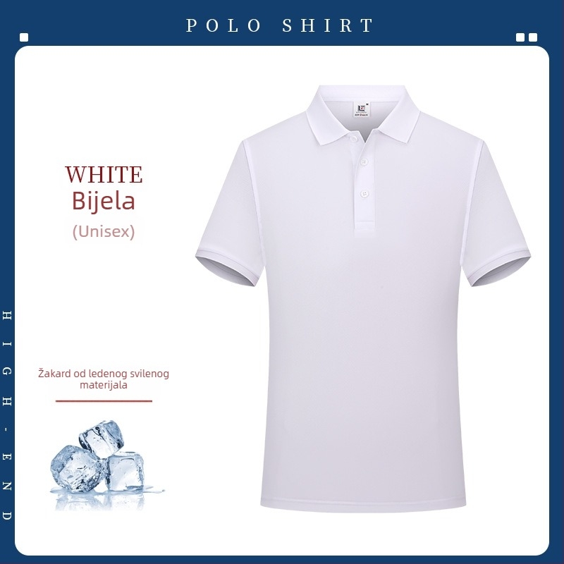 Prilagođena polo majica od ice silk za muškarce — kratkih rukava radna odjeća s logom, brzo sušeća ljetna majica