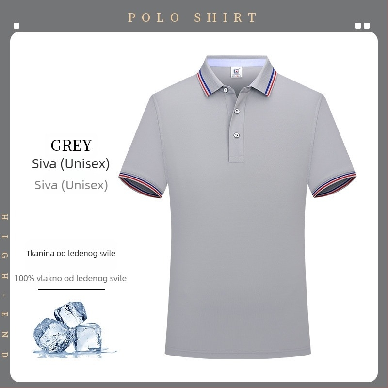 Prilagođena polo majica od ice silk za muškarce — kratkih rukava radna odjeća s logom, brzo sušeća ljetna majica