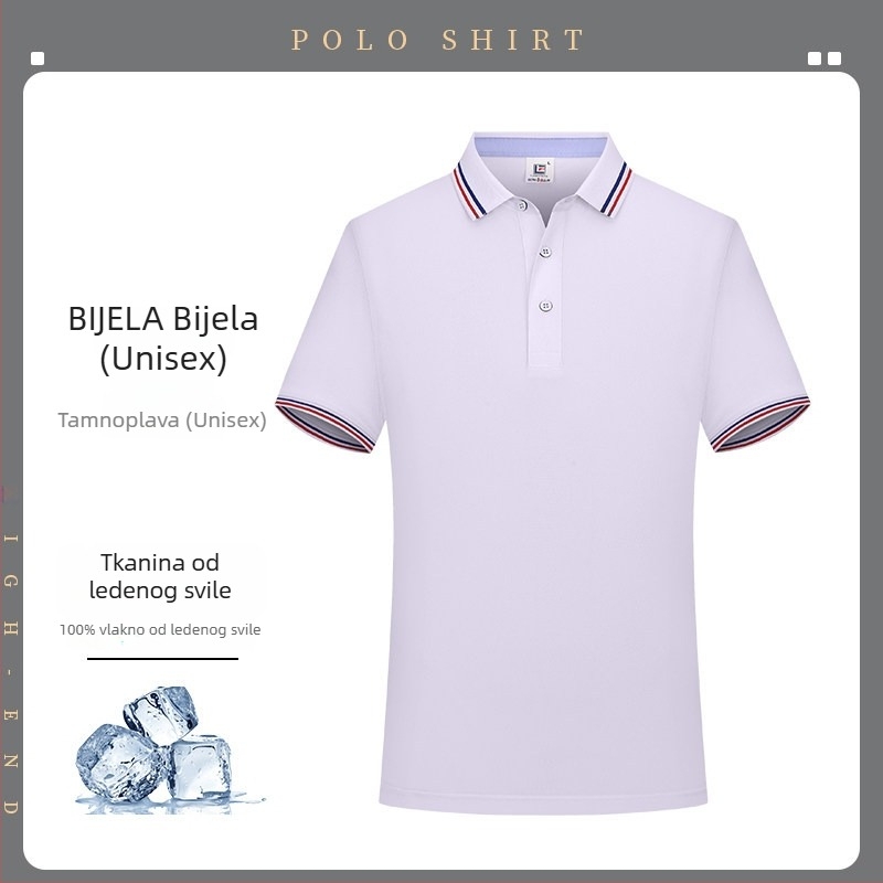 Prilagođena polo majica od ice silk za muškarce — kratkih rukava radna odjeća s logom, brzo sušeća ljetna majica