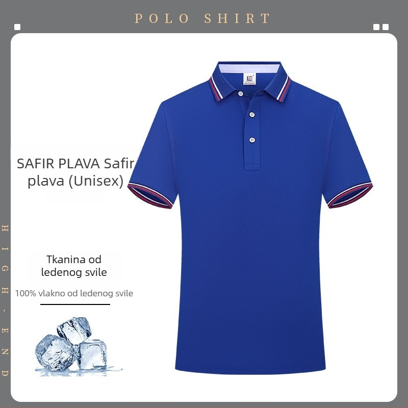 Prilagođena polo majica od ice silk za muškarce — kratkih rukava radna odjeća s logom, brzo sušeća ljetna majica