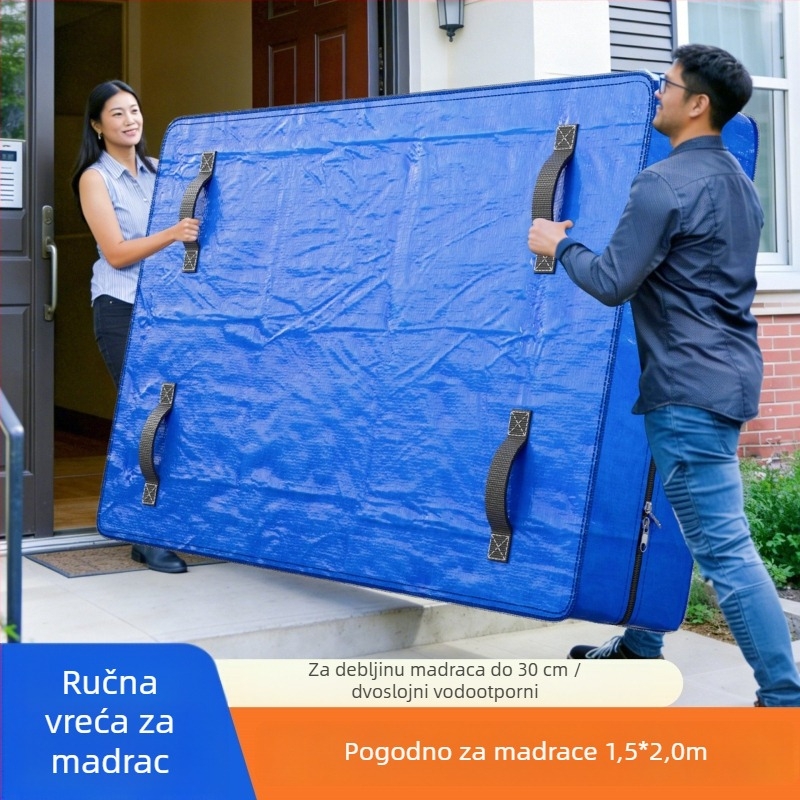 Torba za pakiranje madraca s vodootpornom ručkom i zatvaračem – zaštitna navlaka za preseljenje