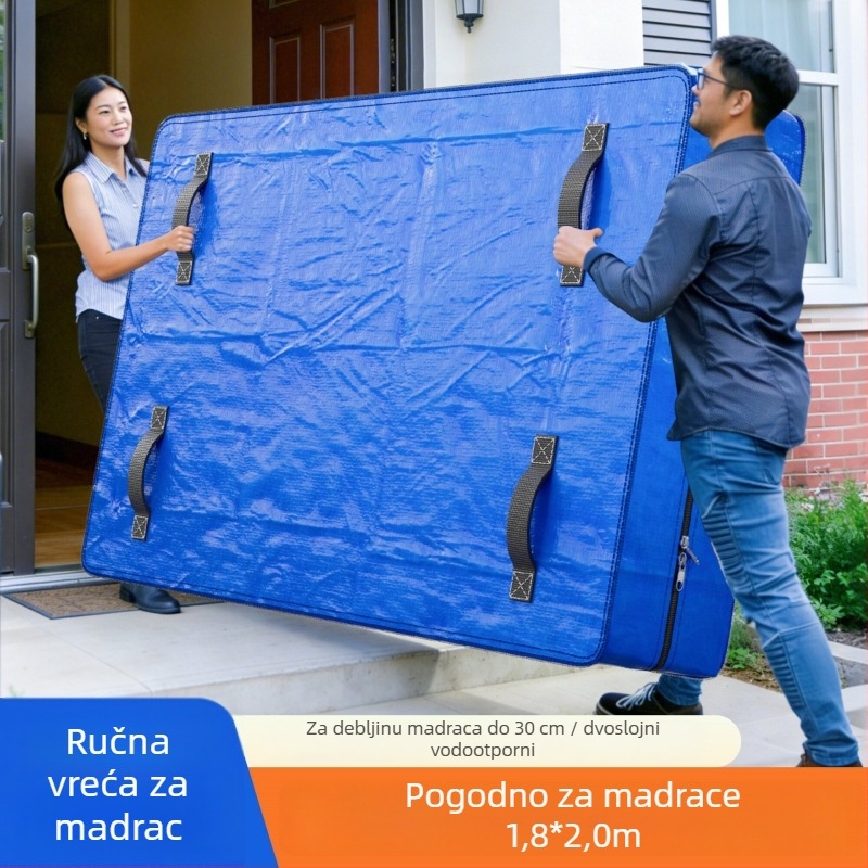 Torba za pakiranje madraca s vodootpornom ručkom i zatvaračem – zaštitna navlaka za preseljenje