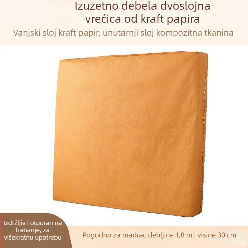 Torba za pakiranje madraca s vodootpornom ručkom i zatvaračem – zaštitna navlaka za preseljenje
