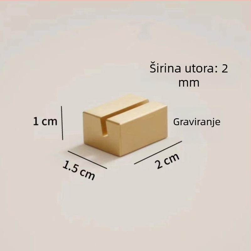 Latunski držač kartica i etiketa, 25 mm, stolni držač za kartice i bilješke