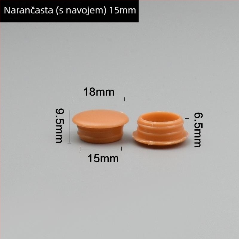 Dekorativni čep promjera 12 mm s poklopcem za vijak 8 mm – plastični poklopac za rupu u zidu